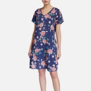 JOHNNY WAS Zado Floral Scallop Trim Dress Size: S
M